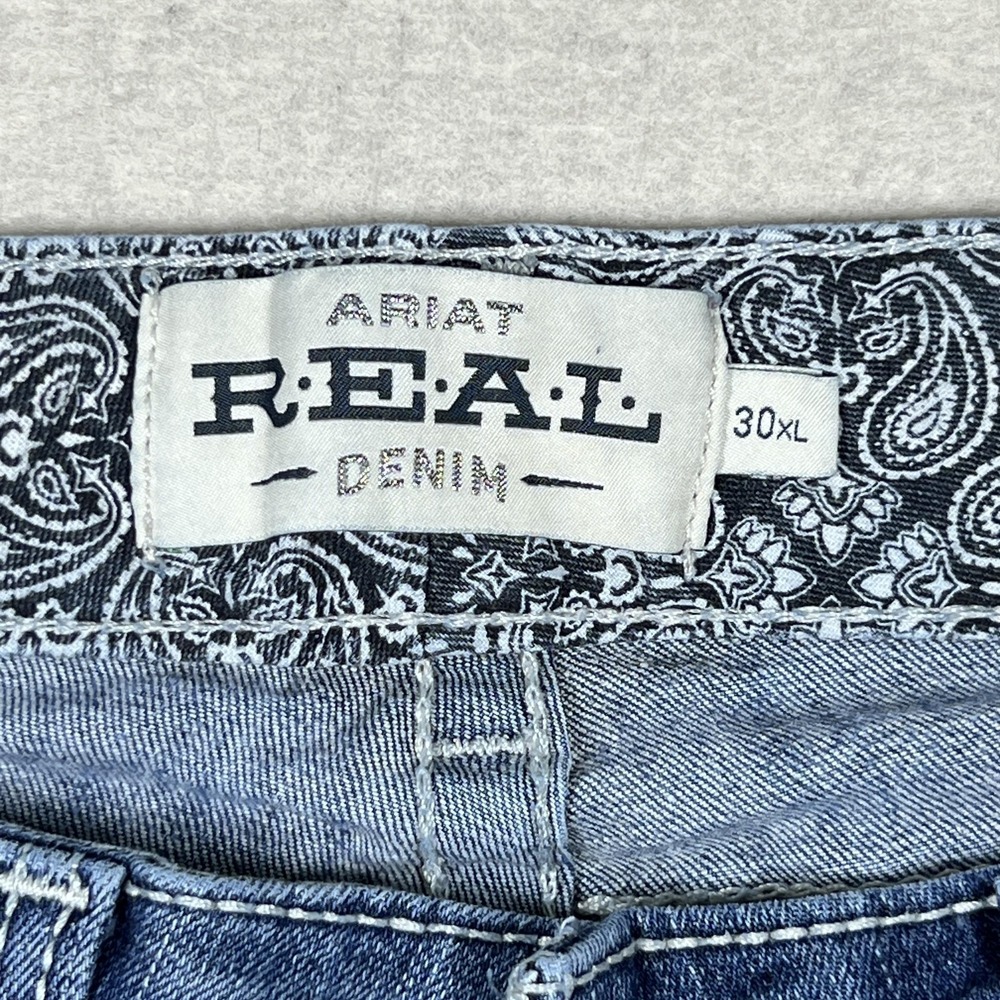 Ariat‎ R.E.A.L. Jeans Womens 30XL Blue Medium Wash Slim Straight Stretch Denim - Picture 4 of 13